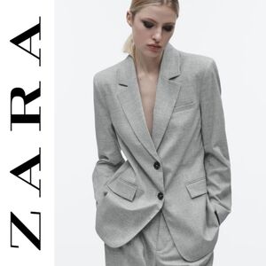 Lrg ZARA Gray Two Button Blazer
